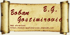Boban Gostimirović vizit kartica